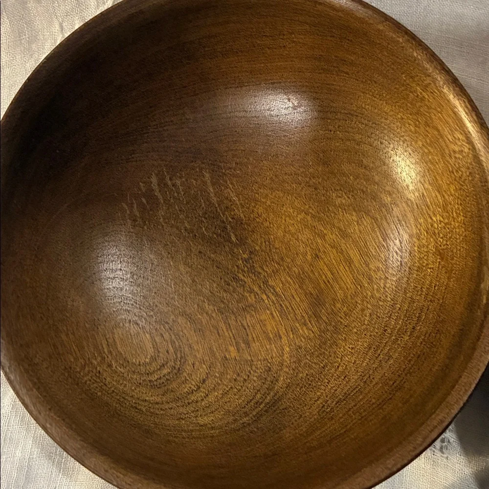 Brown Wooden Bowls Set/4 Brown Grain Bowls W/ Vintage Wear and Use From 70’s